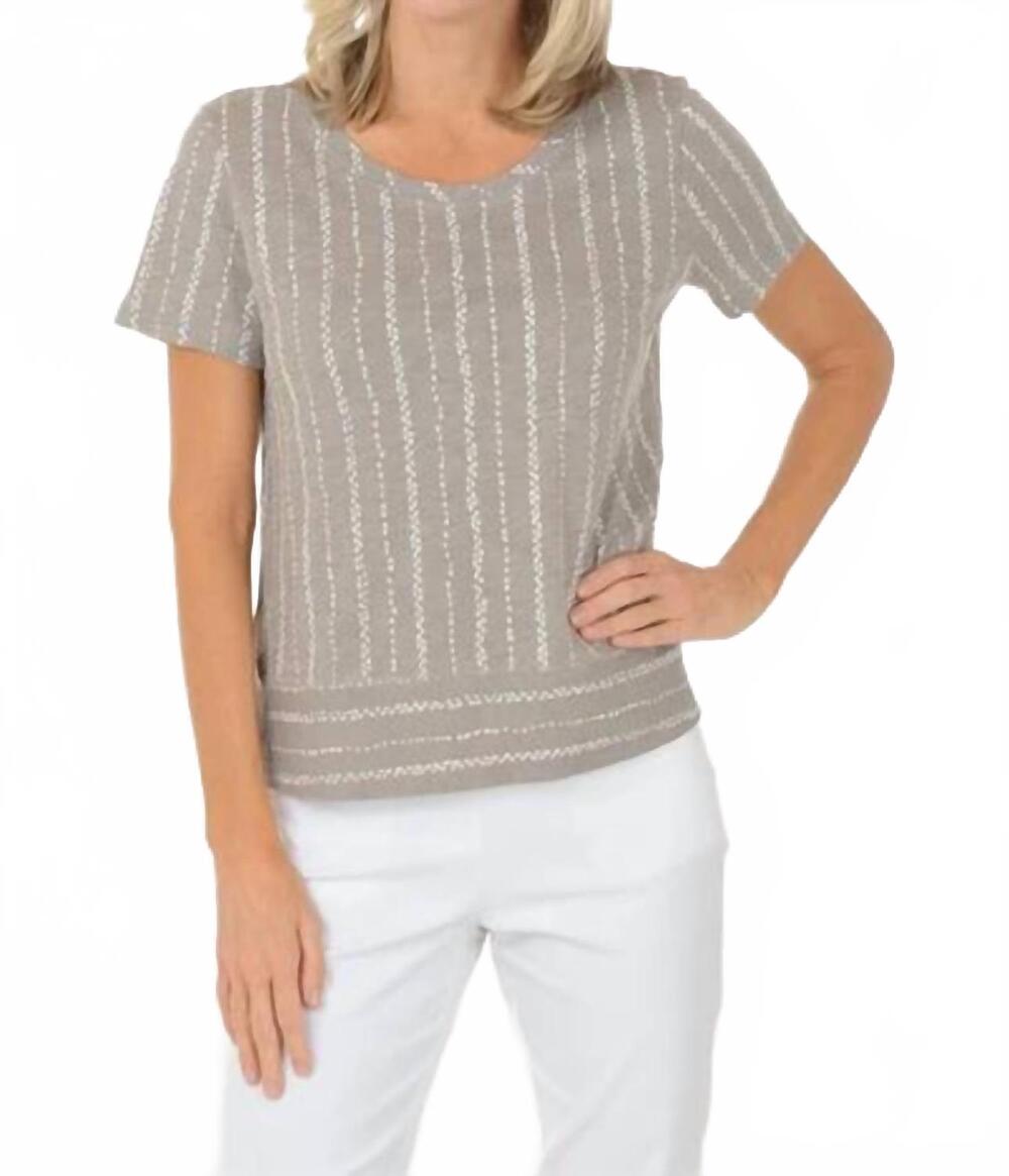 NEW ESCAPE BY HABITAT driftwood stripe dockside tee in fog